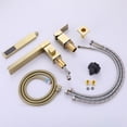 thumbnail image 4 of Bathroom Brass Roman Tub Filler, Dual Handle Deck Mounted Waterfall Tub Filler with Hand Shower, 4 of 5