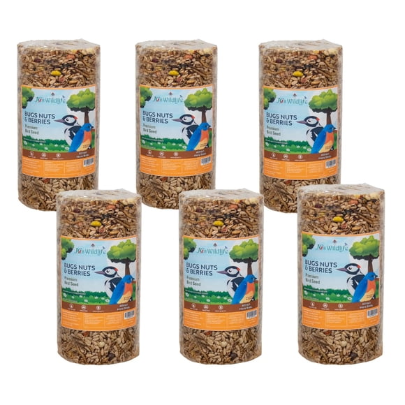 Semillas para aves JCs Wildlife con insectos, nueces y bayas, 6 paquetes de 2,5 kg