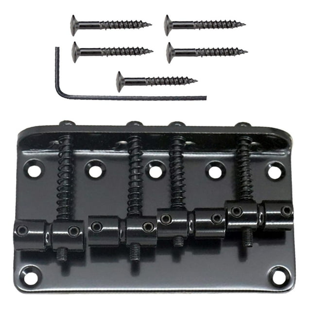 Bass Bridge Réglable avec Vis, Pont Arrière, Métal Boîte Électrique Guitare Noir