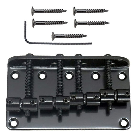 80mm 4 Cordes Pont de Basses Remplacement Métal Pont de Selle avec Vis Noir