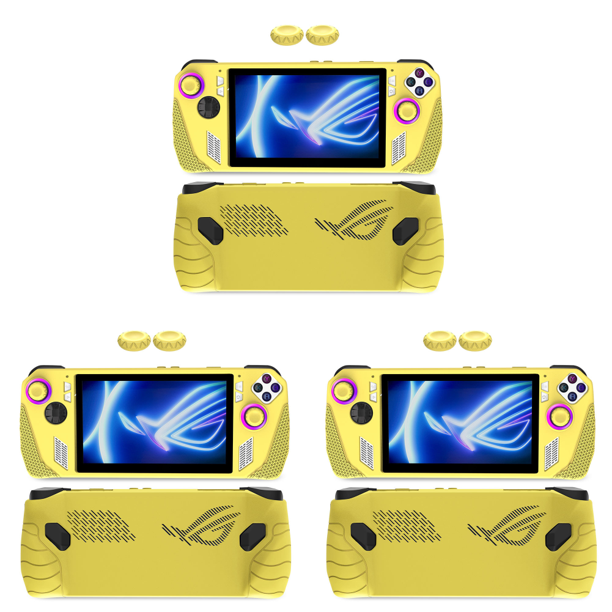 Carcasa de consola de silicona Cubierta de consola antideslizante para Rog Ally (Amarillo)