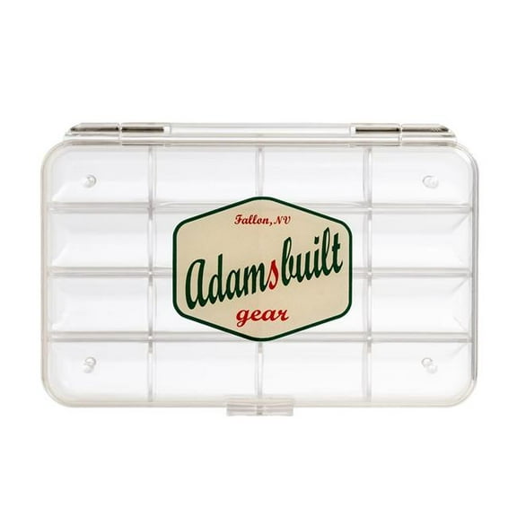 Adamsbuilt Fishing AB108D-16C Ultra Clear Fly Box with 16 Compartments - Small