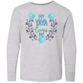 thumbnail image 3 of Inktastic My Yaya Loves Me with Hearts and Flowers Long Sleeve Youth T-Shirt, 3 of 5
