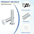 thumbnail image 3 of Uxcell Wall Plate Screws Outlet Screws Oval Head Milled Slot Panel Switch Plate Screws for Wall Light Electrical Cover Panel Replacement Silver White 3/4" 240Pcs, 3 of 5
