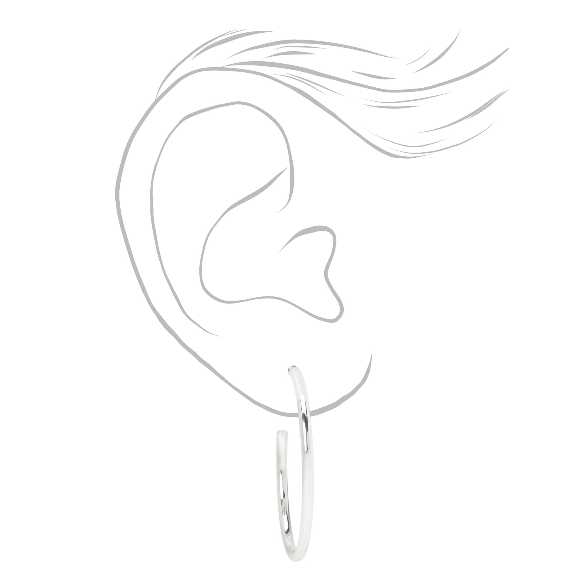Claire s 20pk Silver Studs Crystals Hoop Earrings Walmart