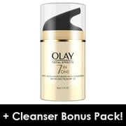 Olay Total Effects 7-in-1 Anti-Aging Daily Face Moisturizer With SPF 30, 1.7 fl oz + Daily Facial Dry Cleansing Cloths, 7 ct