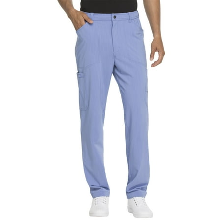 Dickies Advance Men Scrubs Pant, Straight Leg Zip Fly Cargo, DK205, M, Ciel Blue