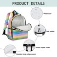 thumbnail image 4 of Colorful Watercolor Stripe Pattern Backpack for School,Cute School Bag,Schoolbag with Adjustable Shoulder Straps & Padded Back,15.25"x11.5"x5.25", 4 of 5