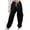 Black, variant on Lenpel Toddler Girls Boys' Cargo Sweatpants Elastic Waist Drawstring Active Joggers Baggy Lounge Pants with Pockets