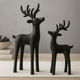 thumbnail image 4 of 2 Pack Modern Christmas Decor Neutral Christmas Reindeers Decor Resin Deer Statues Figurines Elk Statues for Neutral Modern Living Room Bedroom Office Bookshelf Desk Ornaments(Black), 4 of 8