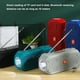 thumbnail image 4 of Injueey Altavoz Bluetooth portátil inalámbrico estéreo bajo caja de música altavoz exterior soporte TF/FM Radio/USB/AUX con linterna Cables de audio/vídeo Rojo, 4 of 6