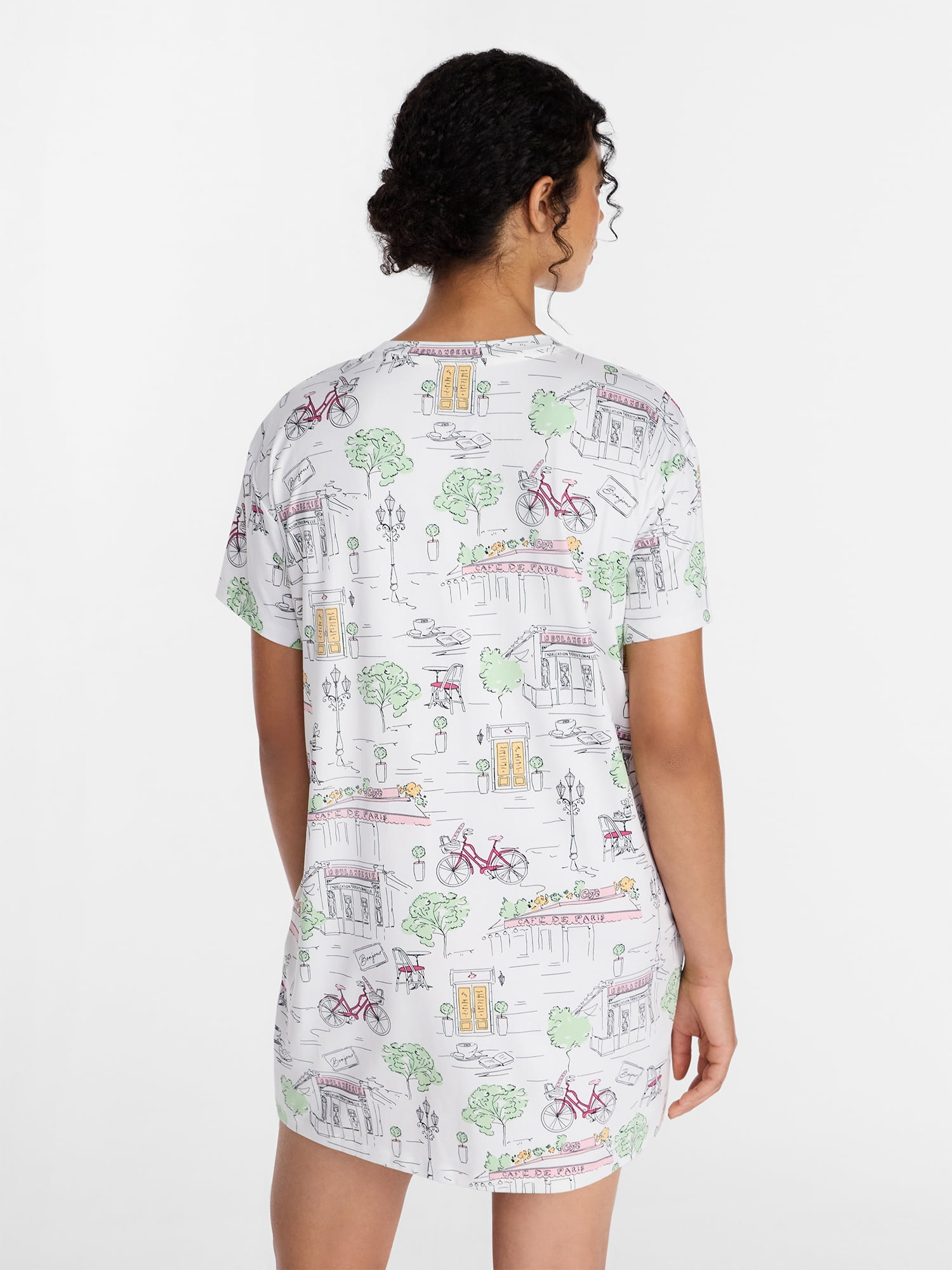 Joyspun Women’s Dreamy Soft Collection Short Sleeve Sleep Shirt, Sizes S/M to 2X/3X