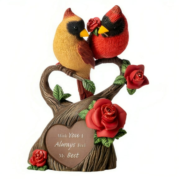 The Hamilton Collection With You I Always Feel My Best Cardinals Figurine Issue #3 Romantic Collectible with Swarovski Crystals Glitter Accents and Heartfelt Sentiment 4.5-inches