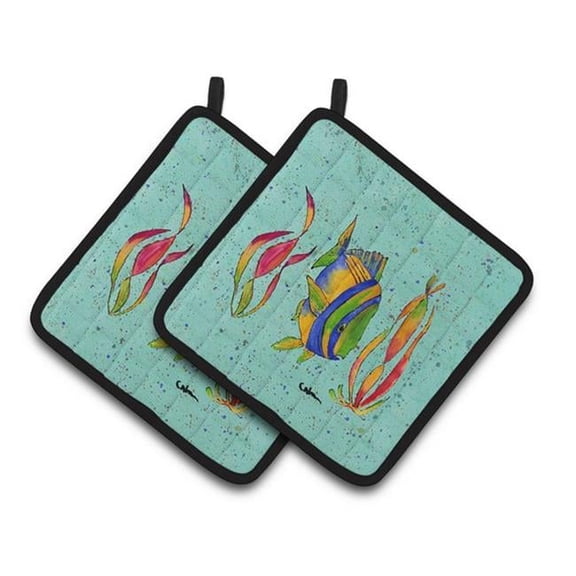 Carolines Treasures Tropical Fish Pair of Pot Holders, 7.5 x 3 x 7.5 in.