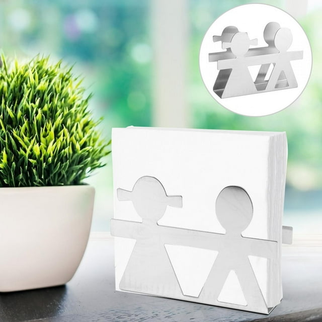 Decoración de mesa, servilletero de acero inoxidable, servilletero, servilletero, características mejoradas Jadeshay A