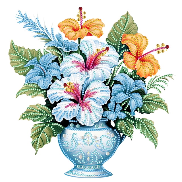 (WQ0157) Florero Diamante Parcial Serie Flores Y Plantas Resina Forma Especial 30*30CM