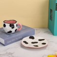 thumbnail image 5 of Cow Mug, Ceramic Coffee Mug with Saucer Set, Cute Cup Unique Irregular Design for Office , 10oz/300ml (Small Cow), 5 of 5