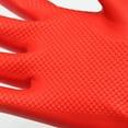 thumbnail image 3 of Kitchen Wash Dishes Cleaning Waterproof Long Sleeve Rubber Latex Gloves Tool Red M, 3 of 9