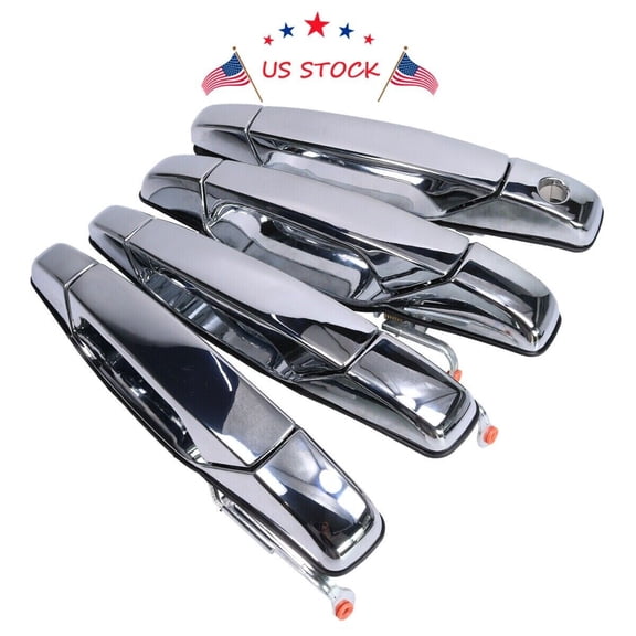 4x Chrome Door Handles Left&Right For GMC Chevy Tahoe Yukon Sierra Denali 07-13