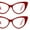 [2-Pack] Red, variant on Classic Gothic True Cat Eye Frame Blue Light Filtering Computer Glasses Clear