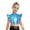 Blue, variant on Kids Girls Shiny Metallic Crop Top Jazz Dance Shirts Hip Hop Dancing Flying Sleeve Cropped Tank Tops Gold 10