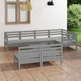 thumbnail image 1 of vidaXL 8 Piece Garden Lounge Set Solid Pinewood Grey, 1 of 5