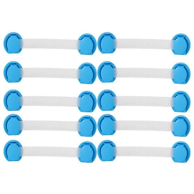 Lot de 10 sangles de sécurité pour armoires et réfrigérateurs, 15 cm, bleu
