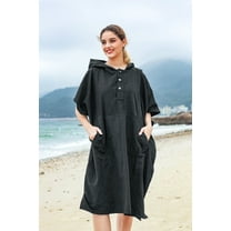 Catalonia Surf Swimming Poncho Changing Towel Robe,Quick Dry Microfiber Changing Robe with Opening Front Pocket and Hood for Outdoor Indoor Unisex