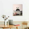 thumbnail image 3 of COMIO  Funny Bathroom Wall Decor Happy Giant Panda In A Bathtub Cute Animal Canvas Art Print For Kids Bathroom Farmhouse, 3 of 5