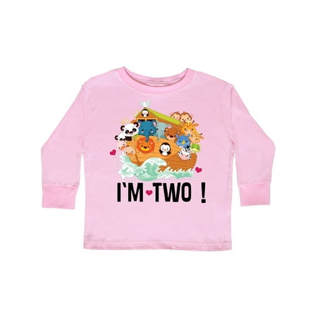

Inktastic 2nd Birthday Party Animal Ark Gift Toddler Boy or Toddler Girl Long Sleeve T-Shirt