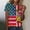 Multicolor, variant on asdoklhq 4th Of July Shirts T Shirts Patriotic Shirts for Women Independence Day Printed Short-sleeved Round-neck Top Multicolor M
