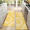 thumbnail image 4 of Kitchen Rugs Sets Of 2,Yellow Ethnic Floral Pattern Anti Fatigue Kitchen Mat Rugs Non Slip Washable,Decorative Kitchen Floor Mats for Kitchen,Sink,Laundry,17"X47", 4 of 5