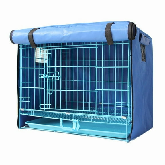 Dog Crate Cover Thickened Dog Kennel Cover Windproof Puppy Cage Cover with Portable Crate Covers for Dogs Cages Fit for Indoor/Outdoor Use（Blue 60*40*40cm）