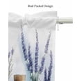 thumbnail image 5 of Lavender Floral Kitchen Valances for Windows Farmhouse Linen Window Valance Curtain for Living Room Window Treatment Spring Watercolor Flower Plant in Vase Valance Rod Pocket Topper, 42 x 12 Inch, 5 of 6