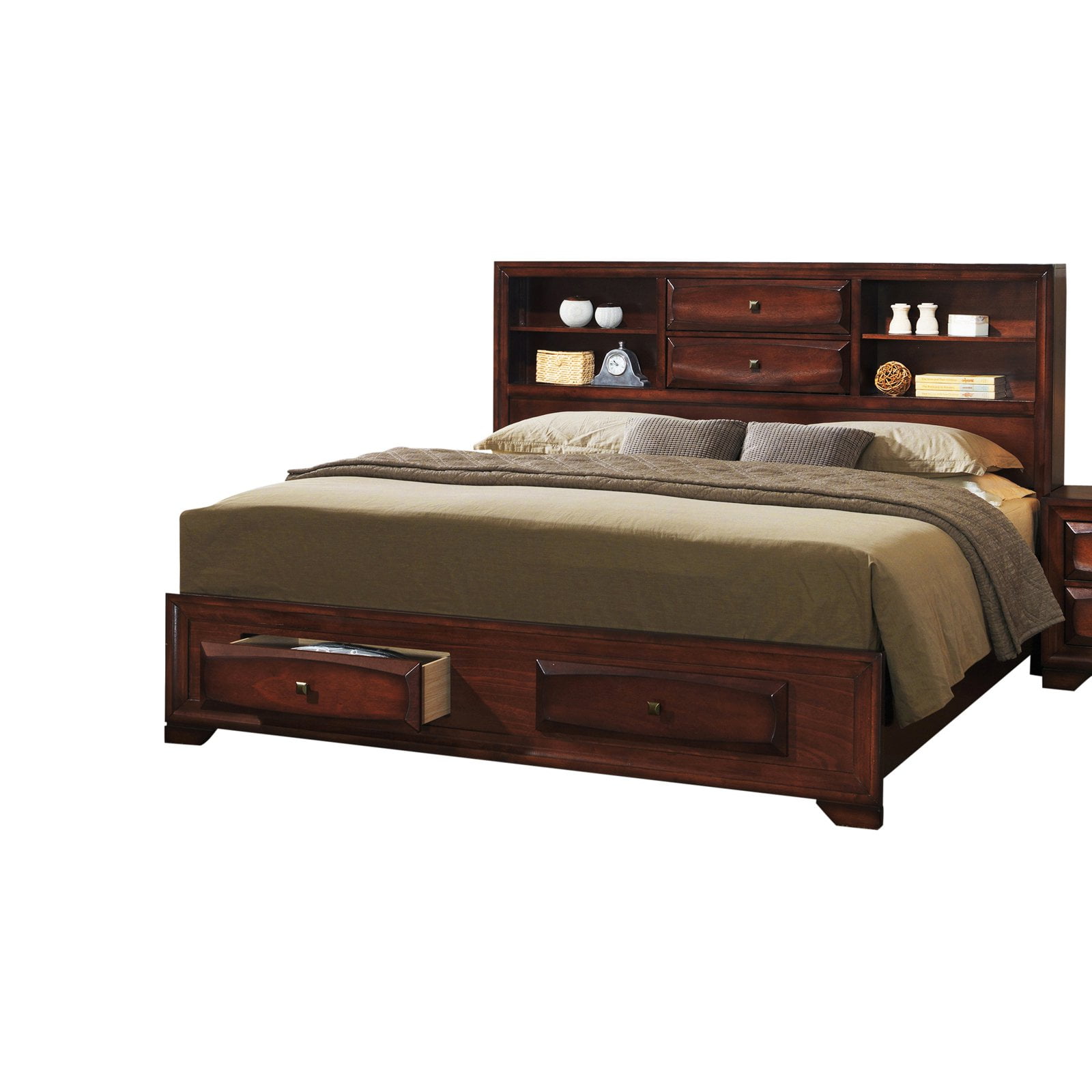 Roundhill Furniture Oakland Asger Storage Platform Bed