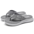 thumbnail image 1 of Informales gran tamaño con cuña deportiva y chanclas simples para mujer (Gris 40)【H1109-1】, 1 of 9
