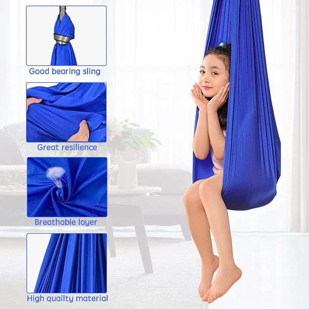 Columpio de terapia de hamaca para niños Columpio sensorial Hamacas Asiento colgante suave Cuddle Pod 100 x 280 cm Columpios colgantes de tela para niños en interiores y exteriores (verde) ShuxiuWang 8390611148089