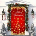 thumbnail image 6 of PuSpu Christmas Door Curtain 185x90cm Red Polyester Reusable Festive Panel, Snowflake & Holly Print, Holiday Entrance Decor, Easy Hang & Store, Seasonal Home Accent, 6 of 6