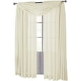 thumbnail image 2 of Sheetsnthings Solid Abri Rod Pocket, 50-Inch Wide x 84-Inch Long Crushed Sheer Curtain Panel, Ivory, 2 of 4