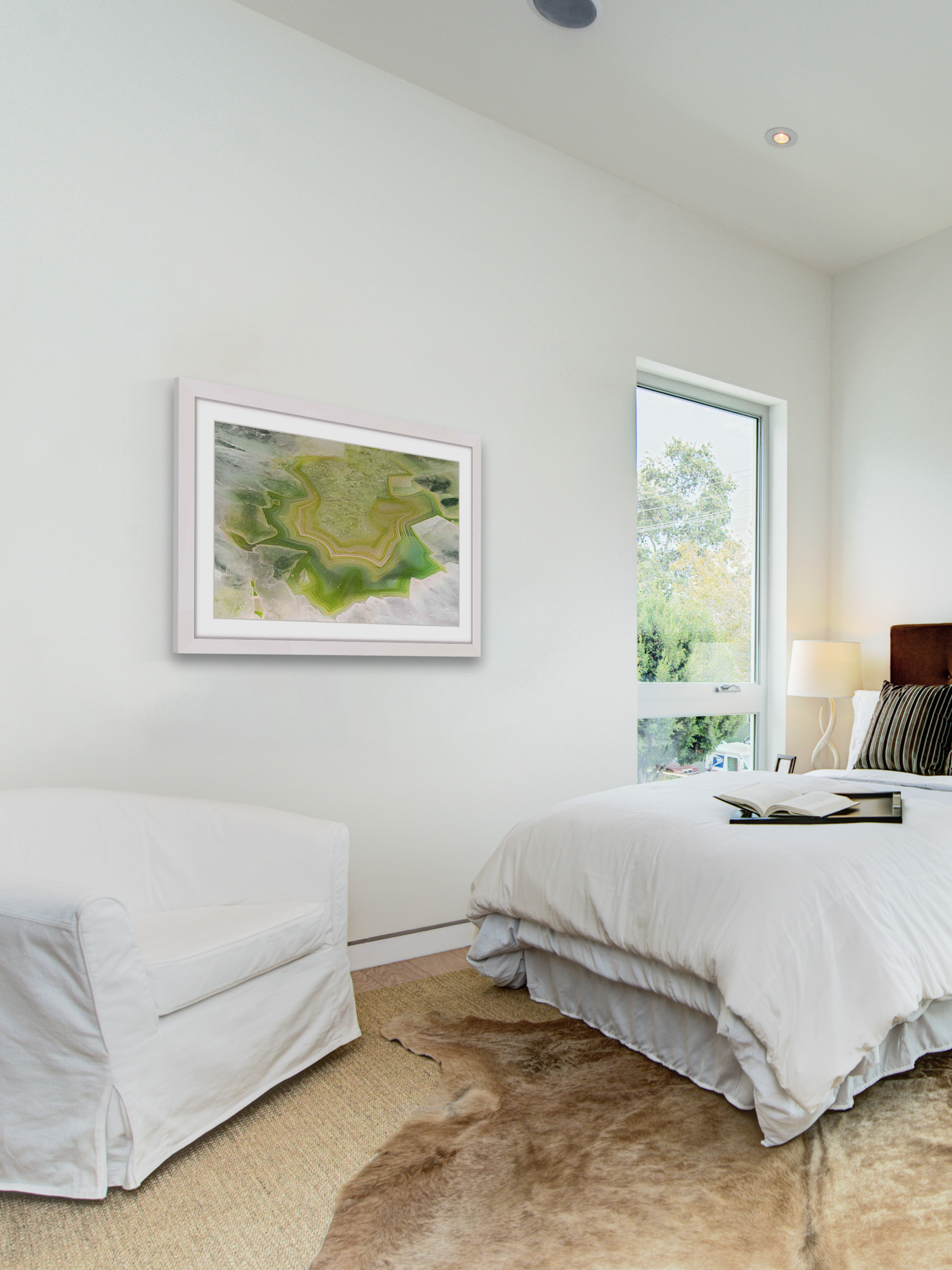 "Angular Green" Framed Painting Print