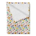 thumbnail image 2 of Floral Soft Flannel Fleece Blanket, Creative Hand-drawn Different Blossom Motifs Lively Meadow Spring Field Themed Art, Cozy Plush for Indoor and Outdoor Use, 50" x 70", Multicolor, by Ambesonne, 2 of 5