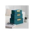 thumbnail image 3 of Decorative Boxes for Home Decor - Modern Storage Boxes with Lid for Jewelry, Keepsakes, or Entryway Table - Compact Home Organizer for Dresser, Bookshelfm or Office - Set of 3; 7", 8", & 9", Teal, 3 of 13