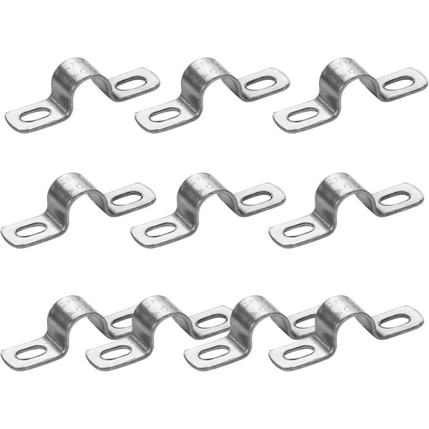 10PCS 12mm 2 Hole Heavy Duty UTube Strap Clamp,Stainless Steel304