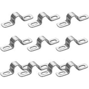 10PCS 12mm 2 Hole Heavy Duty U-Tube Strap Clamp,Stainless Steel-304 Rigid U-Bracket Pipe Strap Clamp Hanger Tube Tension Clips ID 1/2 Inch