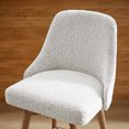 thumbnail image 5 of Classical White Fabric Swivel Counter Stools with Wood Legs, Set of 2, Barstools in Dining Room, 5 of 9