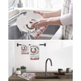 thumbnail image 5 of Pink Roses Kitchen Dish Towels for Drying Dishes Set of 4, Spring Horseshoes Floral Leaves Gray Wood Waffle Weave Microfiber Hand Tea Bathroom Towels Quick Dry & Absorbent Towel 12x12, 5 of 7