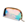 thumbnail image 2 of Holographic Makeup Bag Clear Organizer Large Capacity Transparent Cosmetic Toiletry Pouch New, 2 of 5