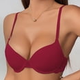 thumbnail image 2 of Wo-Fusoul Bra for Women, Solid Color Backless Seamless Push-Up, V-Neck Lace Rear Closure, Everyday Underwear, 2 of 5