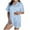 #088-Sky Blue, variant on Censtreet Women's Pajamas Set 2 Pieces Cute Print Button Short Sleeve Shirt with Shorts Sleepwear PJs Set