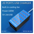 thumbnail image 6 of 100W 10/20 Ports USB Charr HUB Charging Station Socket Tablet Phone Charr, 6 of 7